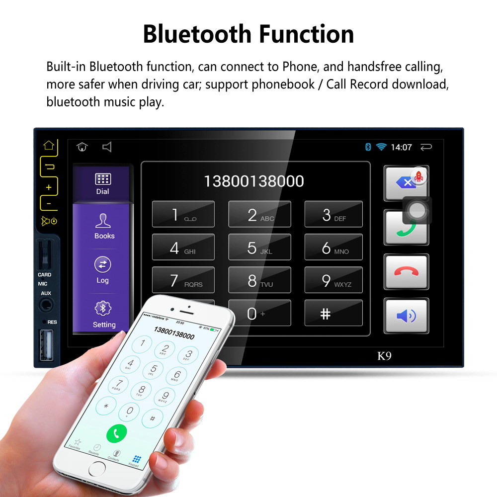 Discount 7" Capacitive Touch Screen Android 6.0 Car Multimedia Player Bluetooth Car DVD Player Wifi GPS Navigation with AM/FM Radio Tuner 5