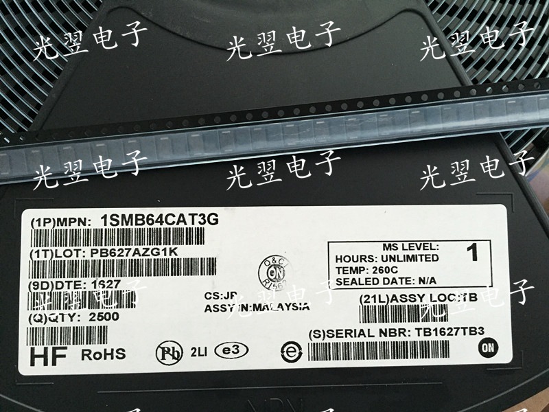 贴片TVS二极管 1SMB58CAT3G  ON  600W 双向 瞬变抑制 SMB