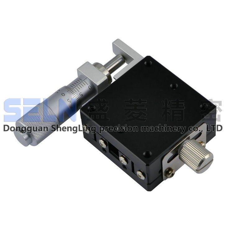 供X轴旋钮千分尺微调架LGX40-L精密钢条滚珠导轨型手动位移平台