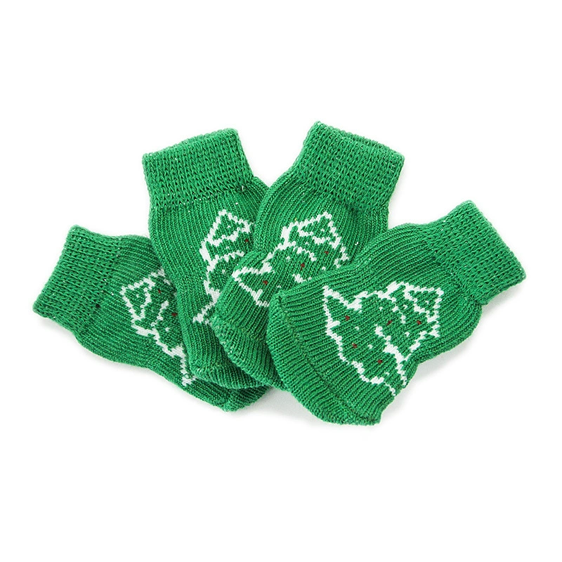 Носки для собак, носки для домашних животных, Нескользящие хлопковые носки, чехлы для ног собак, плюшевые собаки, пудель, Обувь для собак, носки PS070