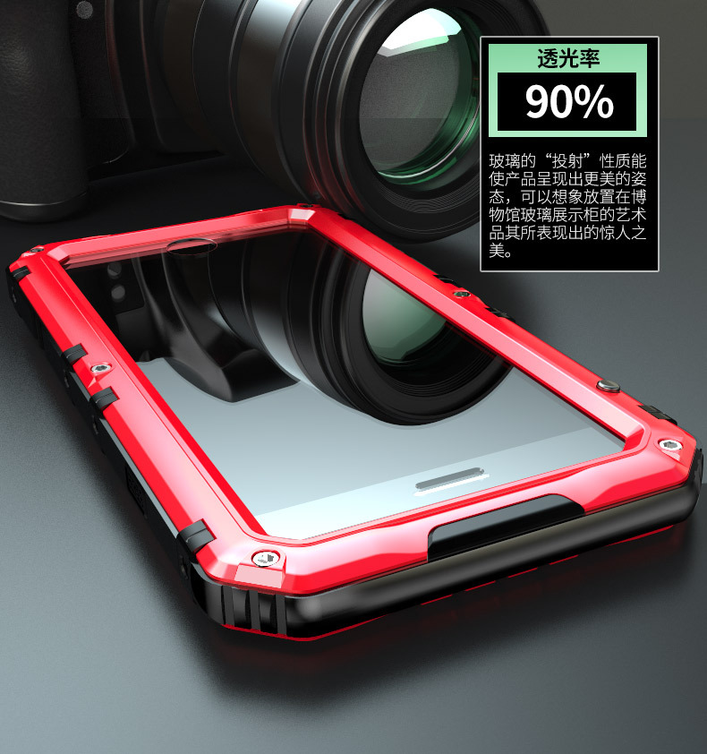 Luphie Beowulf IP68 Waterproof Diving Tempered Glass Silicone Shockproof Aluminum Metal Case Cover for Apple iPhone 8 Plus & iPhone 8