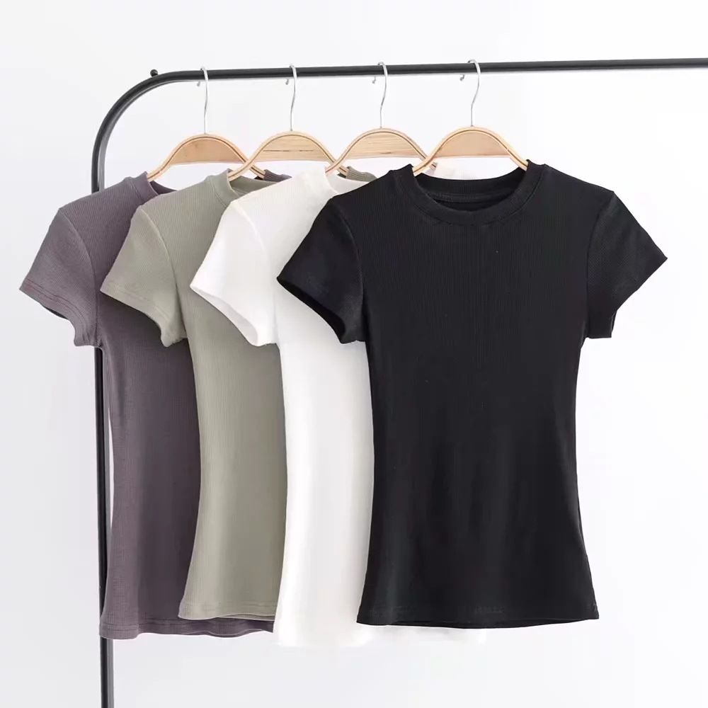 Solid color slim T-shirt NSAC48739