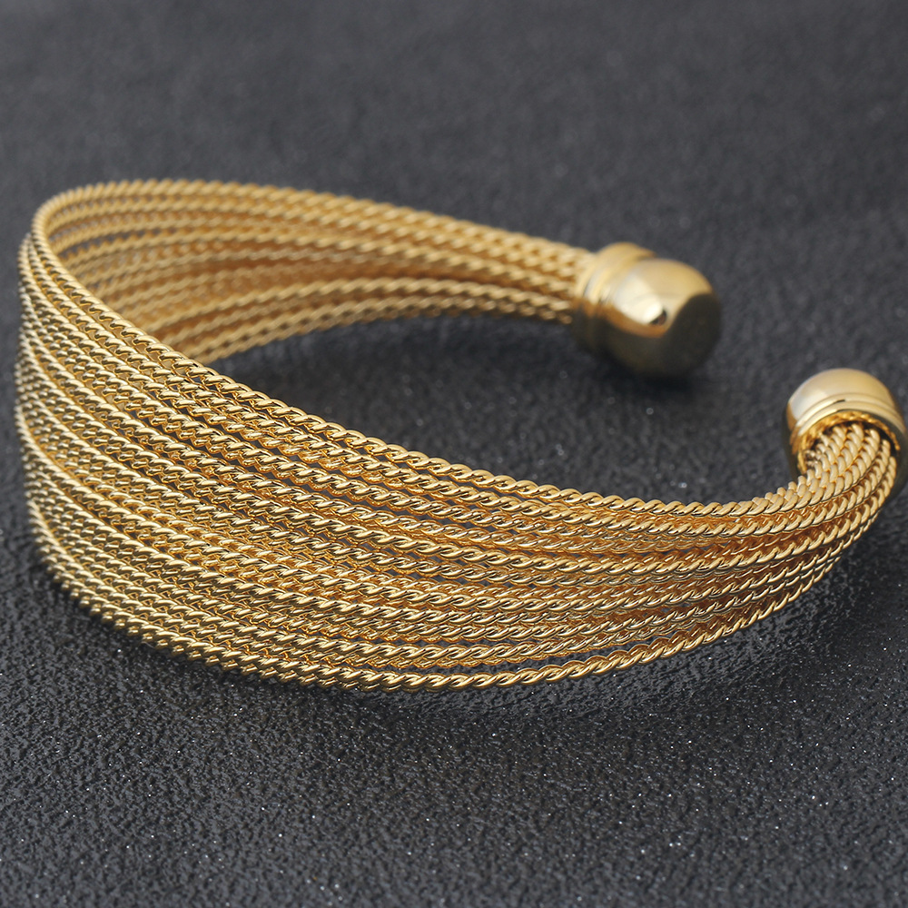25g Weight Bangle Classification 1 Piece Quantity Casual, Daily Occasion Stainless Steel Material Solid Color Pattern Unisex Gender Plating Design Simple Style Style Stainless Steel Simple Style Solid Color Plating Bangle 9