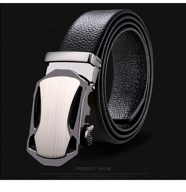 Men's Leather Belt With Automatic Buckle For Men Casual Style_voghion.com