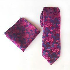 Factory direct supply suit plum paisley elegant and atmospheric suit tie pocket square set
