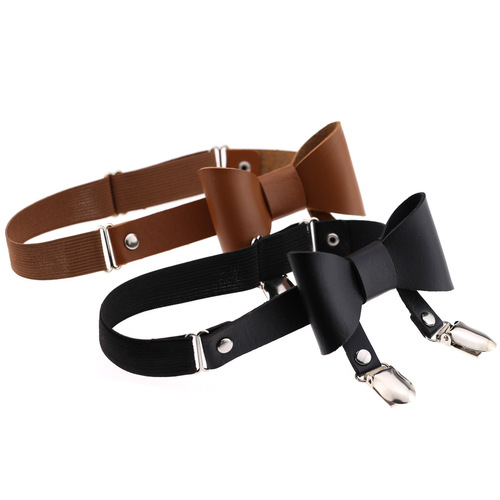 Original European and American bow leather garters punk street dance thigh leg rings sexy body shaping garters garters