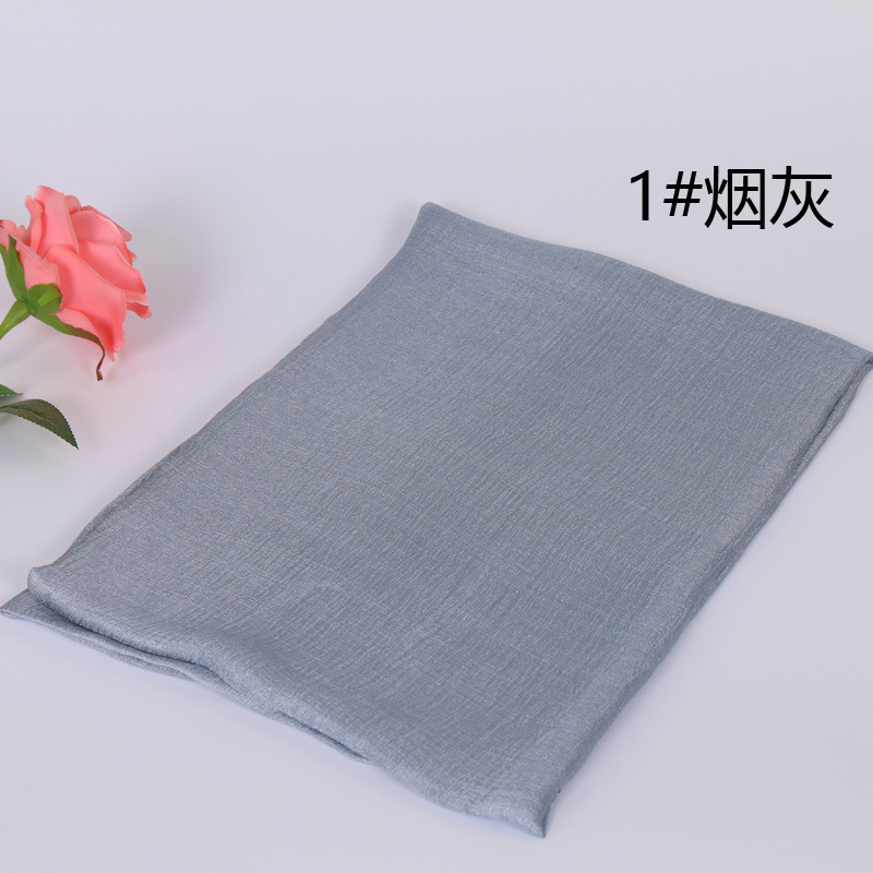 #1烟灰 (6)  -棉麻围巾批发 披肩头巾多用途