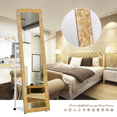 厂家直销玻璃框穿衣镜全身落地镜服装店商场试衣镜批发|ru