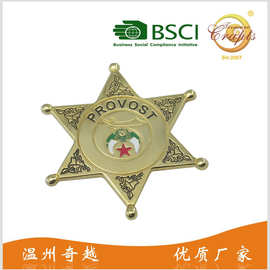 BSCI厂家五角星金属压铸青古铜帽徽定做 烤漆勋章 建筑纪念章