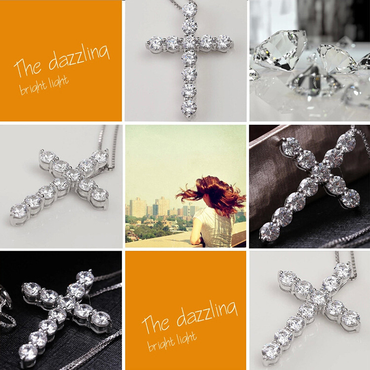 2021 new pattern student Pendant 925 Silver Cross Pendant DD092 Ladies Simplicity Silver ornament Pendant wholesale