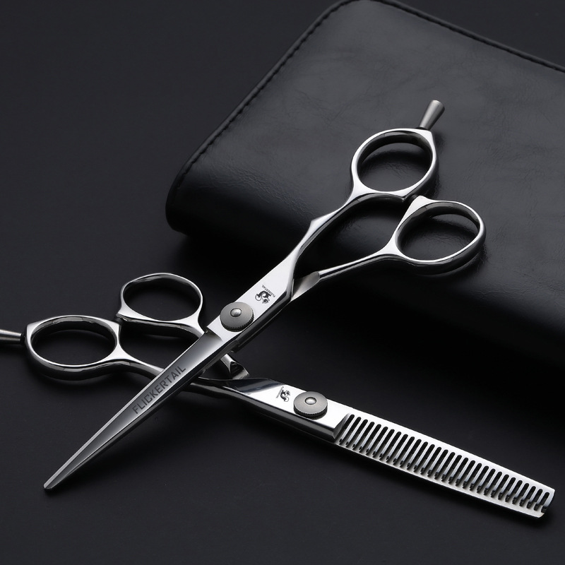金花鼠美发剪刀 理发剪刀 单尾钉款 6.0寸440C 钢材美发工具批发