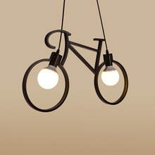 復古創意鐵藝單車吊燈美式鄉村個性簡約餐廳網咖酒吧台自行車燈具