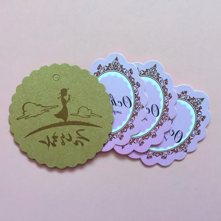 创意异形文艺图案牛皮纸吊牌 饰品配件小商标可定制设计 质量保证