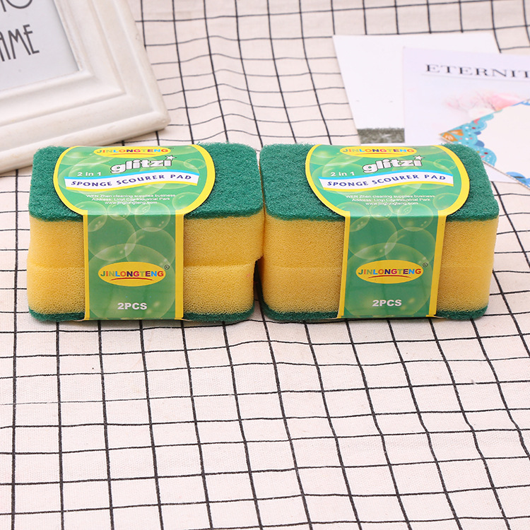 Factory Direct Sales Kitchen and Restaurant Descaling Cleaning Supplies Scrubbing King Sponge Block Scouring Pad (2 Pieces)
