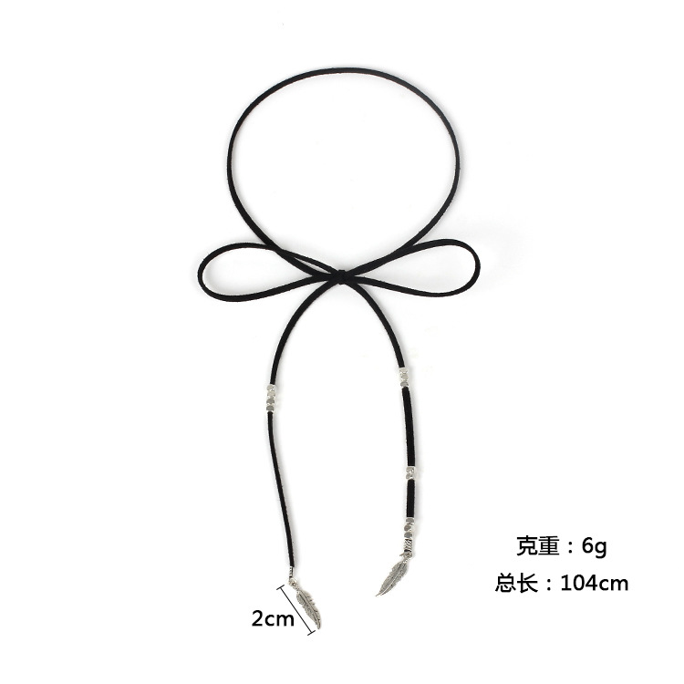 30g Weight Necklace Classification Wedding, Travel Occasion Lock Pattern Women'S Gender Black Color Punk Style Exaggerated Multilayer Leaf Pendant Bandage Bohemian Style Retro Coin Neckband 7
