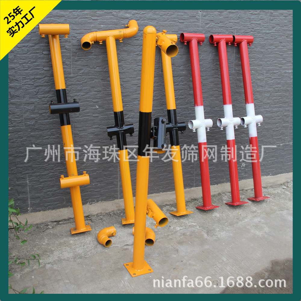 广州工厂现货供应施工楼梯扶手 48-58干字柱 王字柱 弯头配件齐全