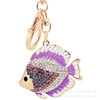 Metal keychain, fashionable bag decoration, pendant, Korean style, diamond encrusted