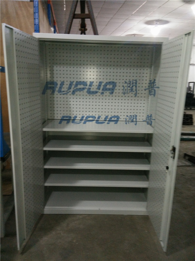 重型工具柜双门铁柜物料柜润普储物柜带锁零件柜收纳柜重型储物柜