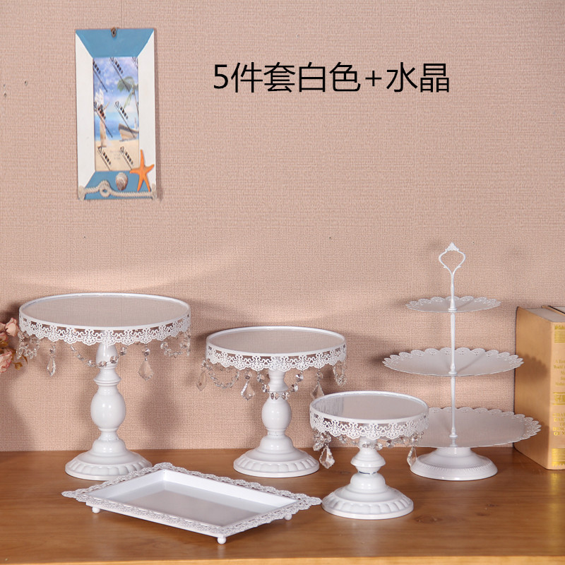 Nuevo estilo europeo soporte de la torta de la boda postre decoración encaje pastel plato pastel tienda merienda soporte 13 unidades traje