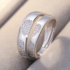 Silver accessory, zirconium for beloved, wedding ring, suitable for import, European style, Korean style