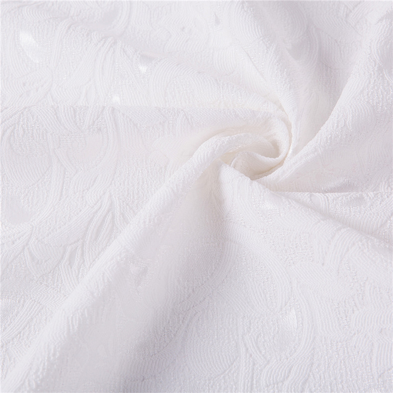 厂家供应 新款热销 全涤大提花面料 5色欧美女装长裙面料