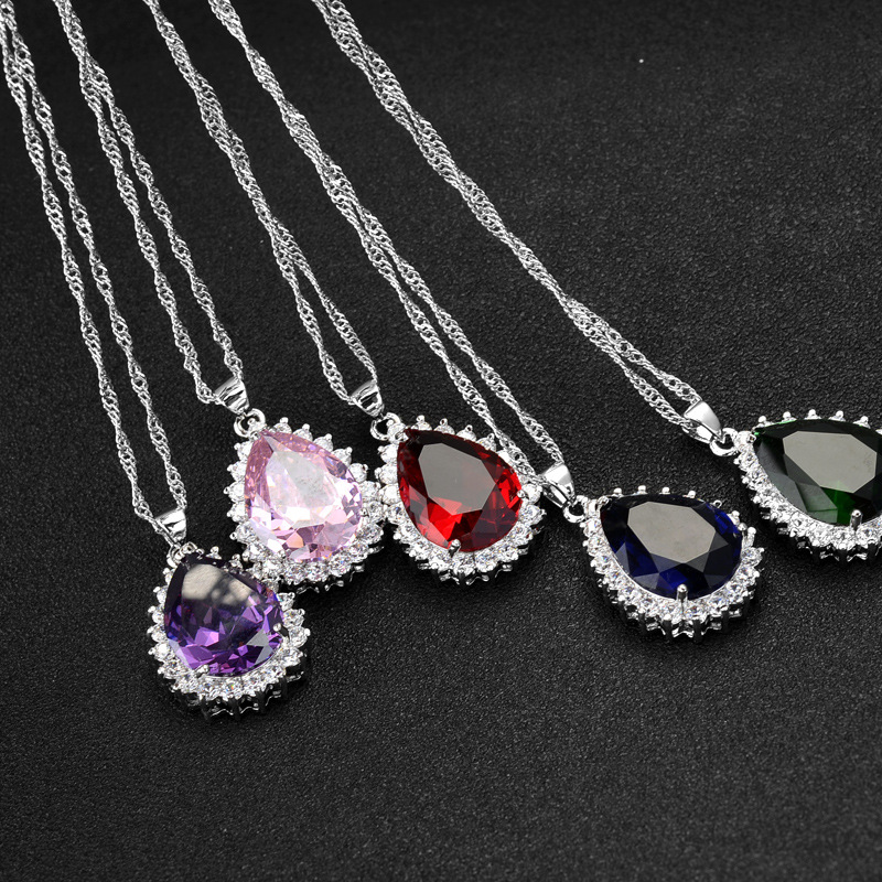 Explosion Style Fashion Item Simple Inlaid Aaa Zircon Drop Necklace display picture 1