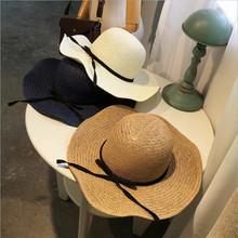 手工编织草帽可折叠太阳帽沙滩帽女夏天木耳檐户外防晒遮阳帽子