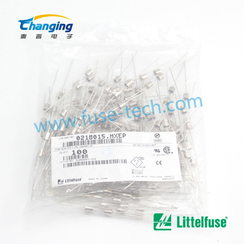 T15A /250V 力特5*20延迟慢断玻璃管 0218015.MXEP 带引线100一包