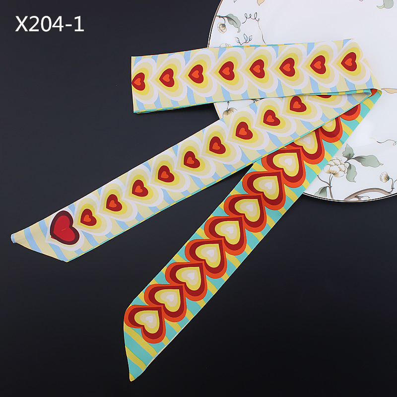 120cm Langer Damenschal Seiden-Stirnband Modisches Bandana Taschenband Accessoire Haarschal Dekoratives Seidenband für Frauen – Detail 8