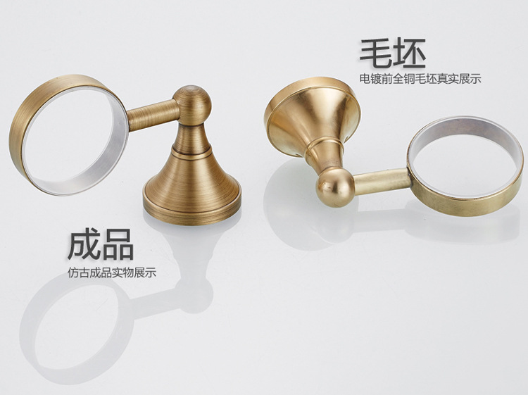 仿古单杯陶瓷杯漱口杯架子复古牙刷杯架 (1) (1