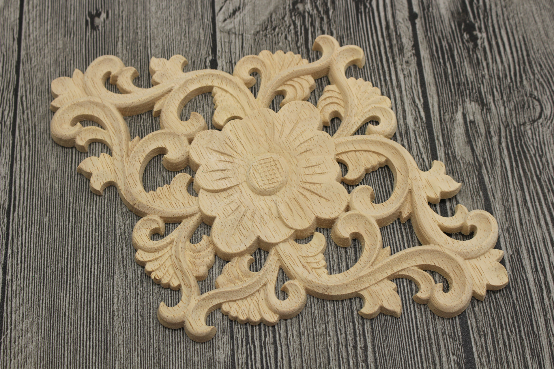 MD012 中式床桌山水花卉木门贴花 家具柜门实木贴花 门头门楣雕花