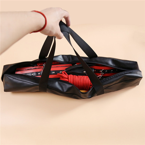 Bondage toy adult products manufacturer direct sales storage black handle strap sex bag large capacity sex bag