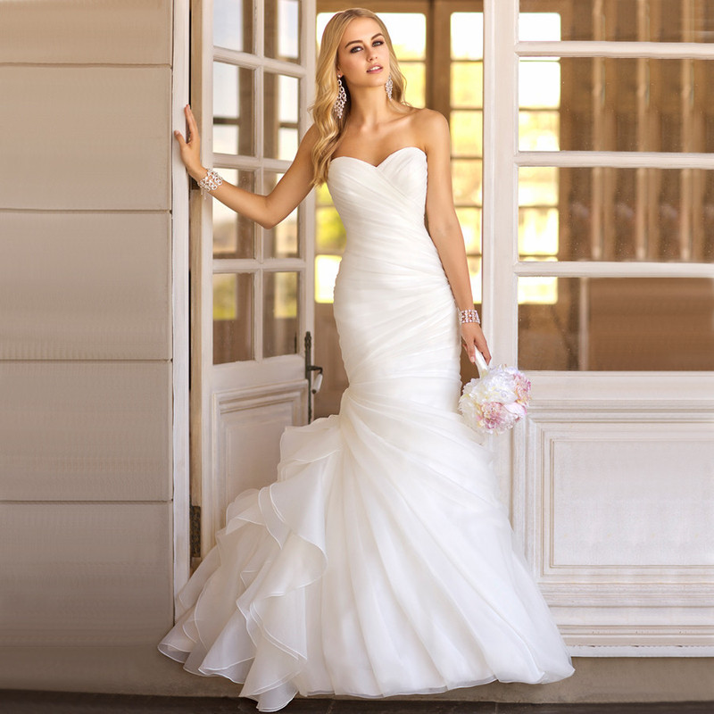 Wedding dress Europe and the United States new high-end Sexy Slim fishtail strap bridal white wedding dress a generation of hair