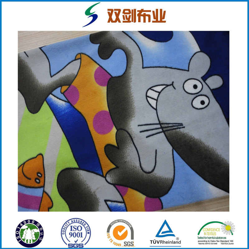 经编超柔短毛绒染色印花高档玩具面料