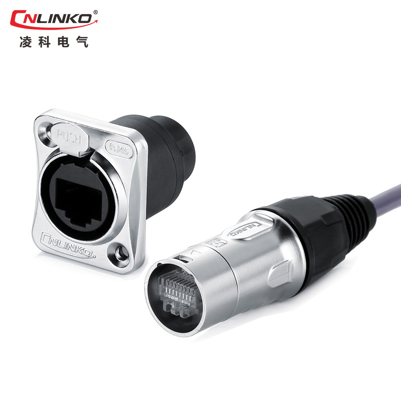 工业插头插座_圆形rj45连接器 以太网ip44网口 工业插头 rj45 - 阿里巴巴