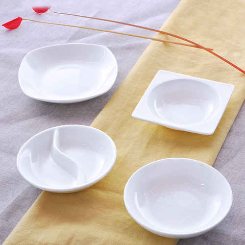 Bone china flavor dish, snack dish, ceramic condiment dish, soy sauce dish, vinegar dish, dipping dish