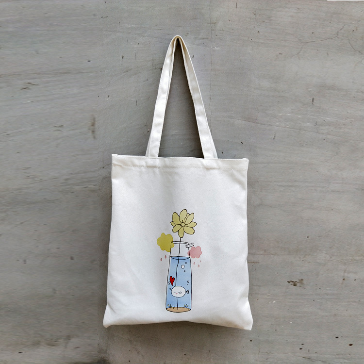 Japonés y coreano artístico fresco todo-Partido lienzo bolsa de hombro bolsa de compras limón agua taza