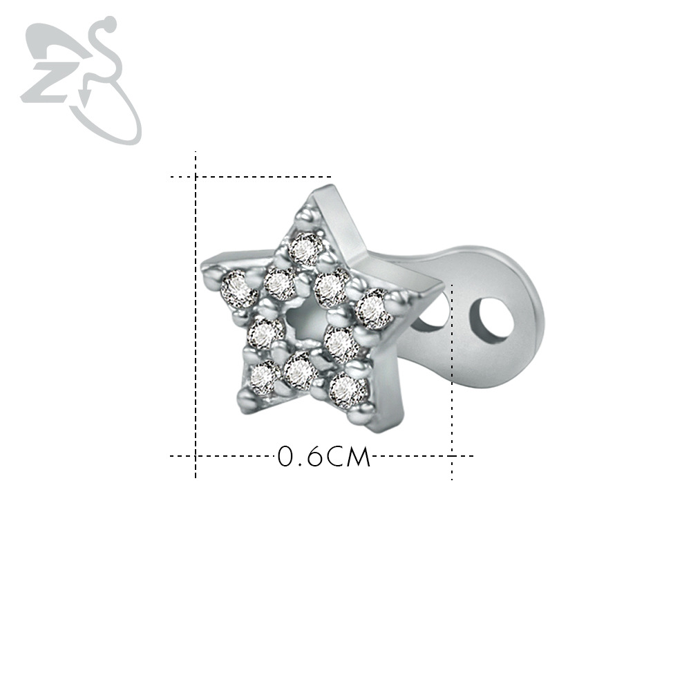 Labret piercing jewelry detail image