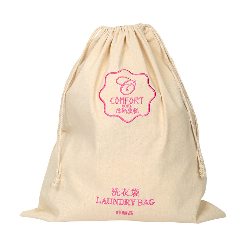 Five-star hotel Guest room Supplies Bundle laundry bag Yarn kaboo 21 Yarn canvas embroidery LOGO direct deal