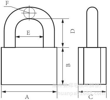 普通锁尺寸图