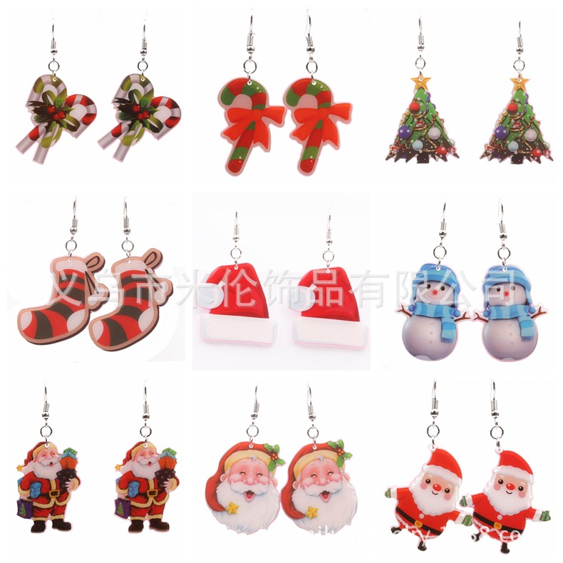 Acrylic Christmas Heart Geometric Earrings Wholesale Jewelry Nihaojewelry display picture 3