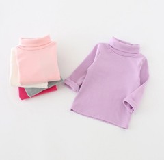 Winter and Autumn Girls' Baby Thick Fleece High Neck Sweatshirt Base Shirt for Little Baby, Exports Ins Fashion Kids, AliExpress