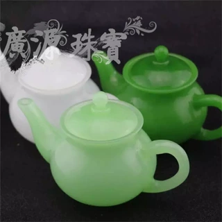 厂家直供白玉碧玉玉茶具套装酒壶功夫茶茶具酒具送礼带包装盒批发