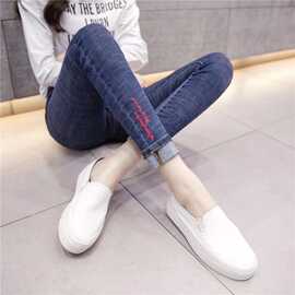 秋季黑色牛仔裤女春秋2022新款高腰九分百搭弹力显瘦紧身小脚裤女