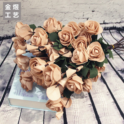 PE Foam flower head Table Decorations Pure handwork Silk flower Home Furnishing decorate Wedding celebration Silk flower Plastic Artificial flower