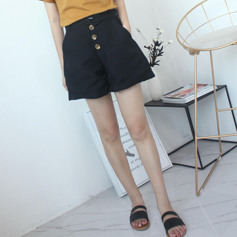 T2434 2017 Summer new Basics neutral handsome belt suit shorts Broad leg Paige Western-style trousers