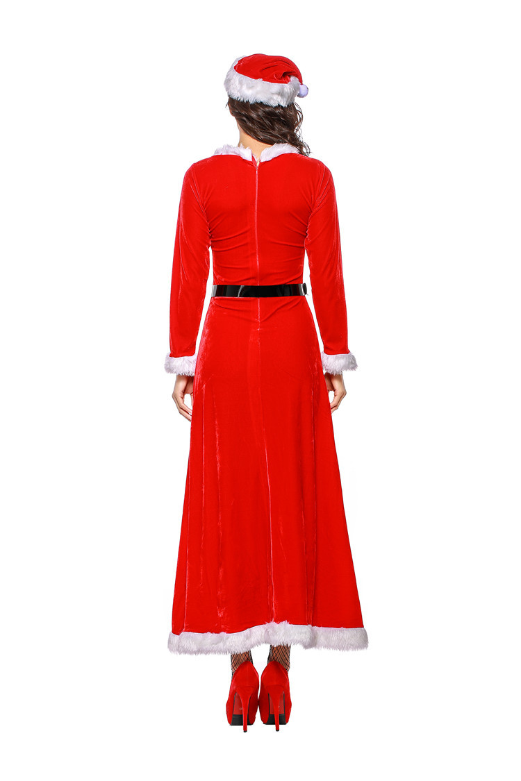 Dense Velvet Elastic Christmas Dress Costume display picture 9