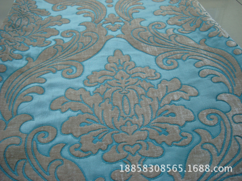 欧式雪尼尔提花布沙发布窗帘面料 仿黏胶加厚雪尼尔布料厂家生产