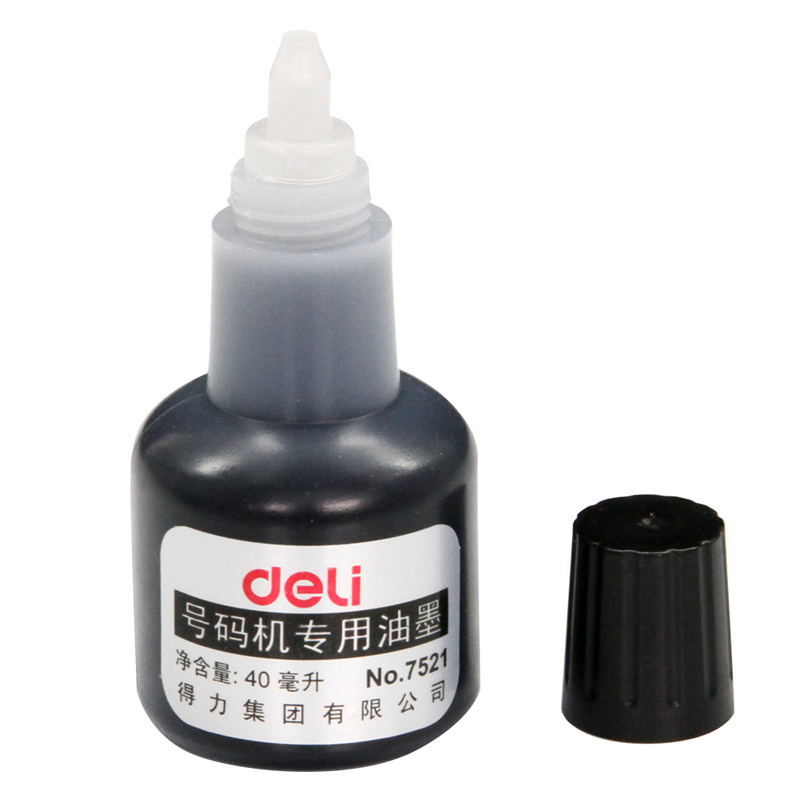 Deli 7521 Automatic Coding Machine Special Ink, Black Ink/Ink Bottle 40ml