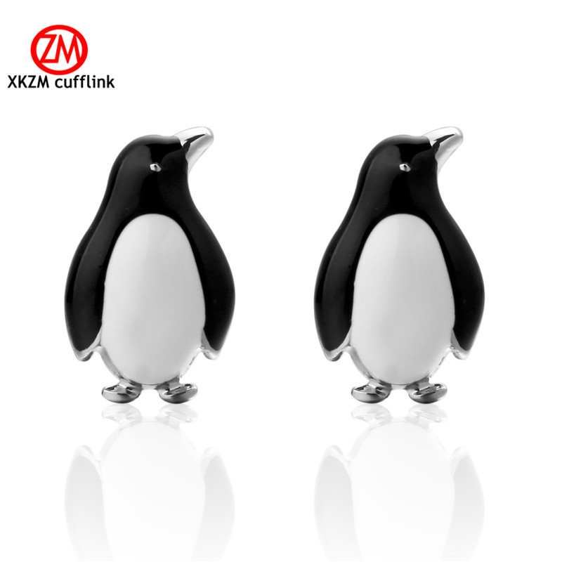 Frame Cute High Quality French Cuff Cuff Men's cufflinks Animal Collection White Penguin cufflinks